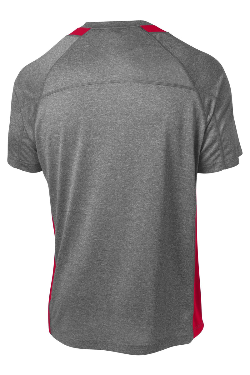 Sport-Tek Heather Colorblock Contender Tee - Vintage Heather/ True Red