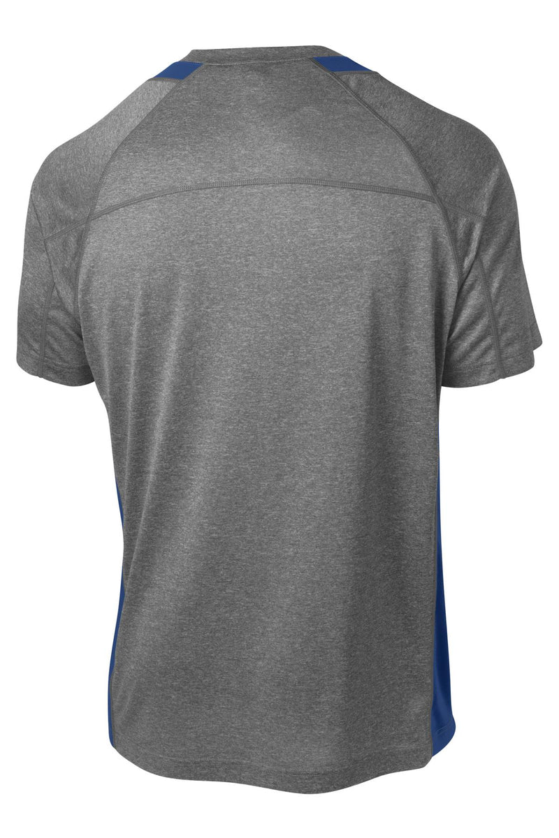 Sport-Tek Heather Colorblock Contender Tee - Vintage Heather/ True Royal