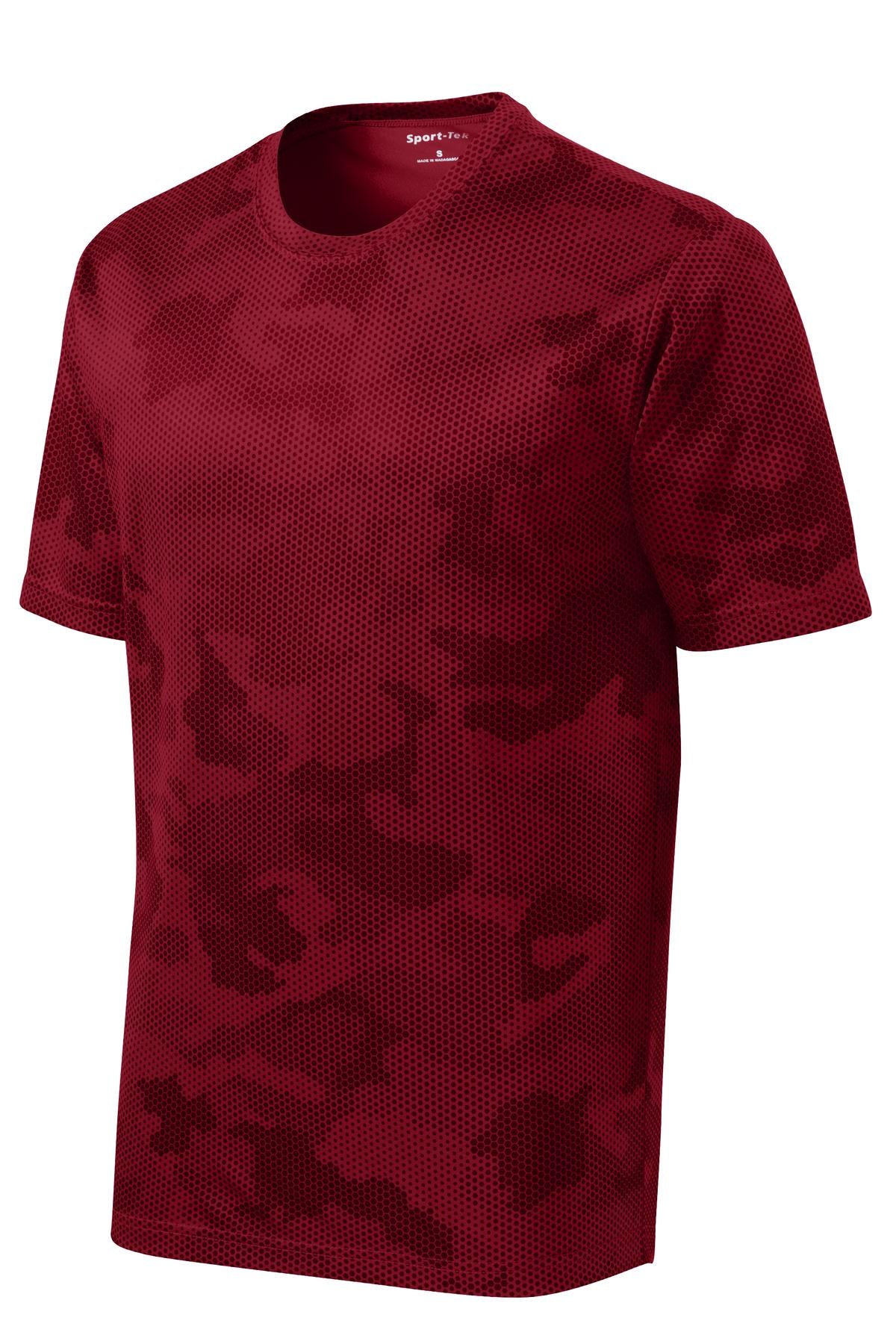 Sport-Tek CamoHex Tee - Deep Red