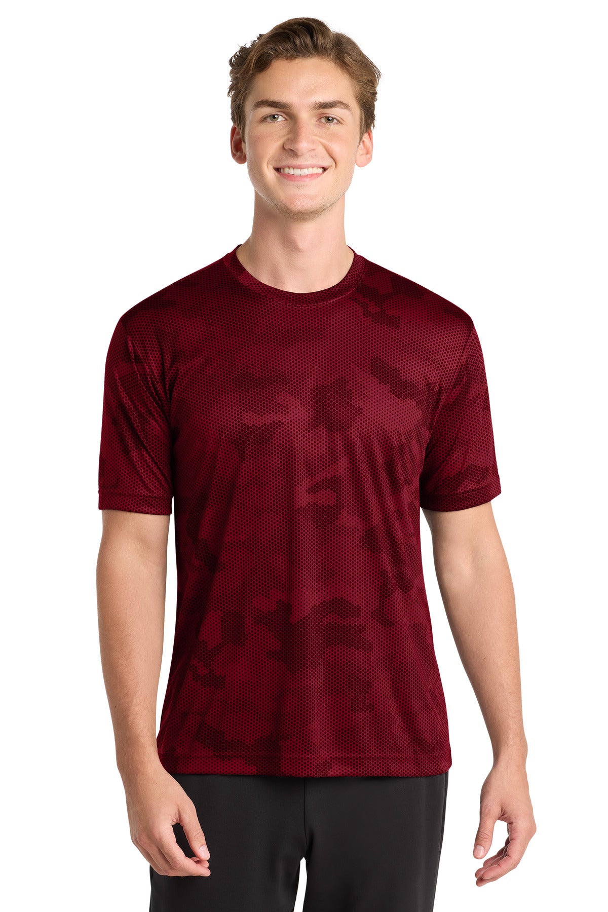 Sport-Tek CamoHex Tee - Deep Red