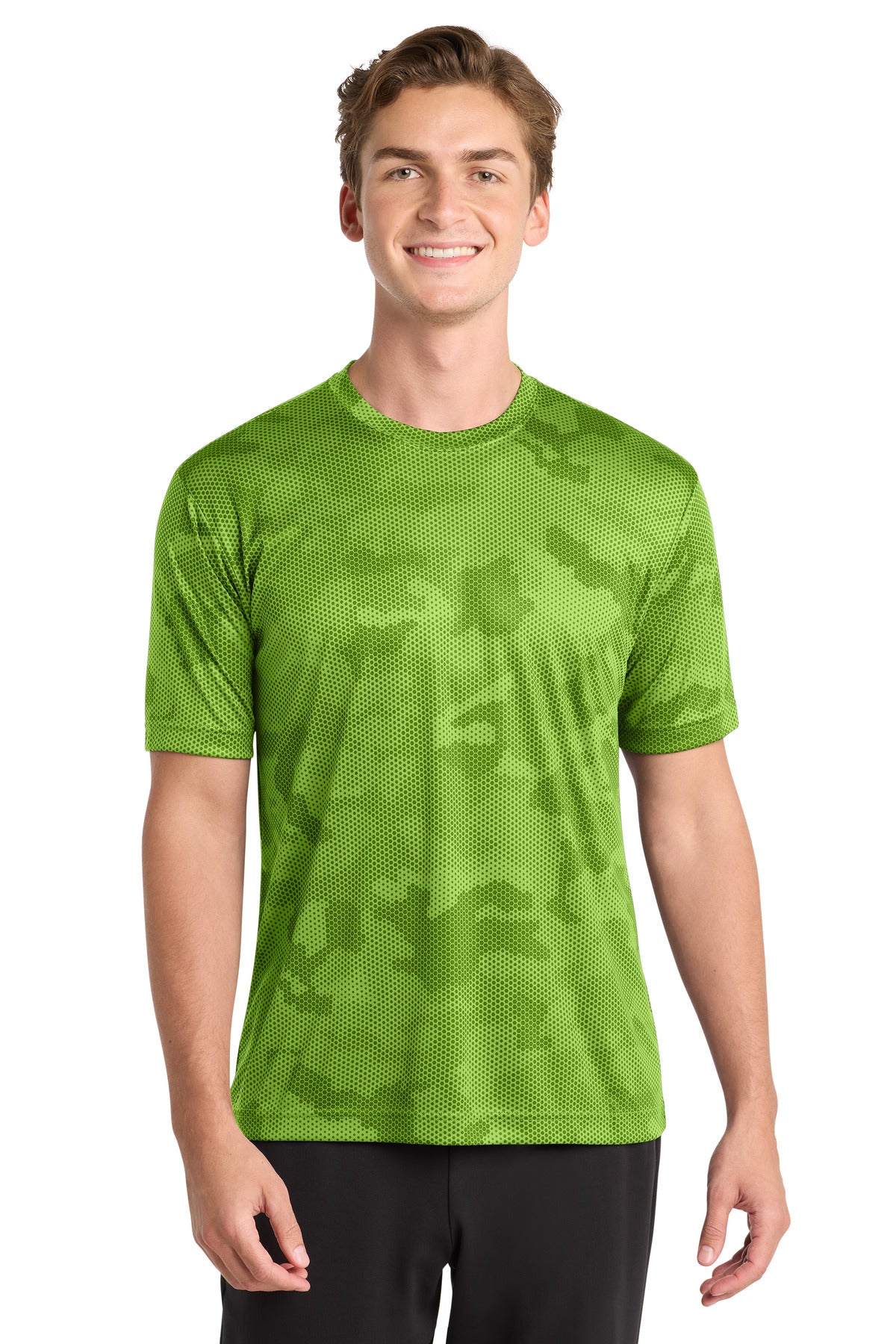 Sport-Tek CamoHex Tee - Lime Shock
