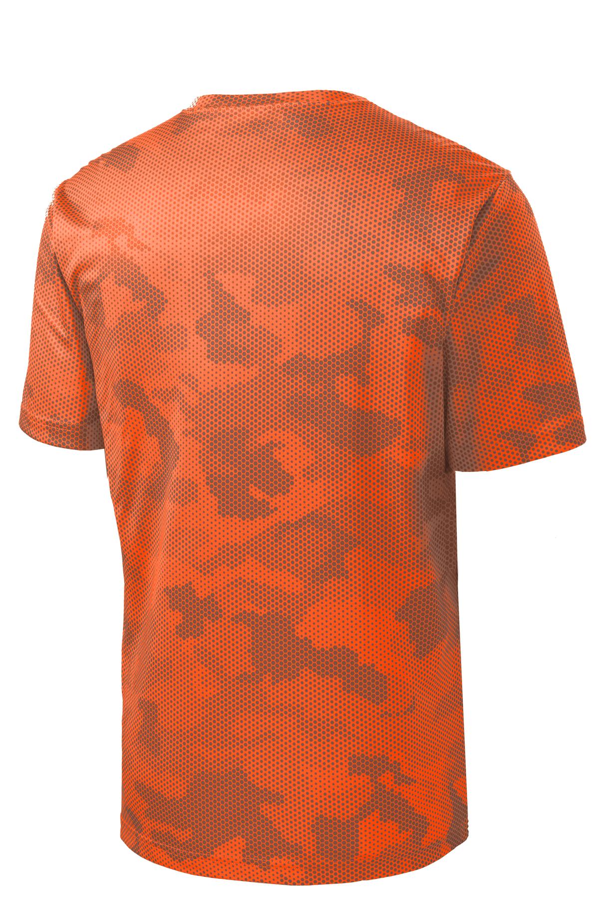 Sport-Tek CamoHex Tee - Neon Orange