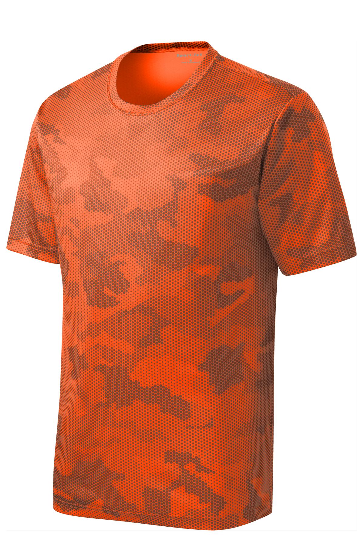 Sport-Tek CamoHex Tee - Neon Orange