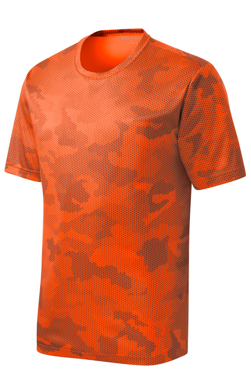 Sport-Tek CamoHex Tee - Neon Orange