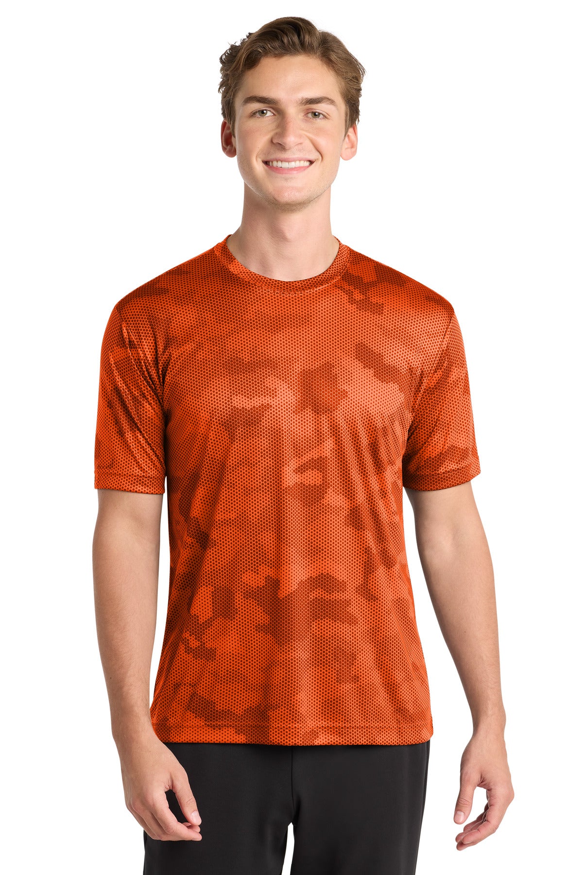 Sport-Tek CamoHex Tee - Neon Orange