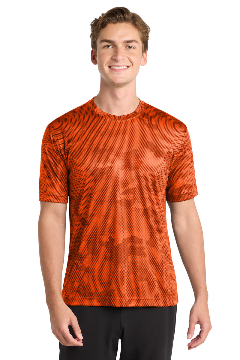 Sport-Tek CamoHex Tee - Neon Orange