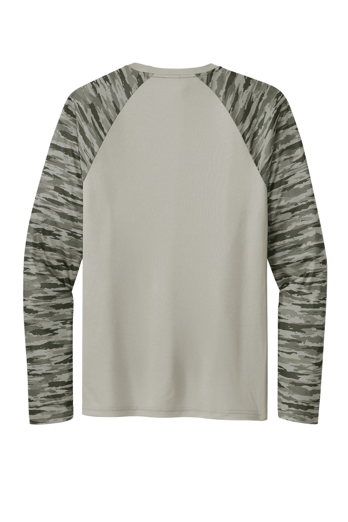 Sport-Tek Drift Camo Colorblock Long Sleeve Tee - Silver