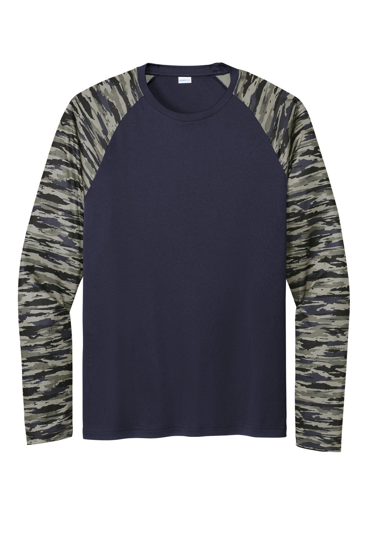 Sport-Tek Drift Camo Colorblock Long Sleeve Tee - True Navy