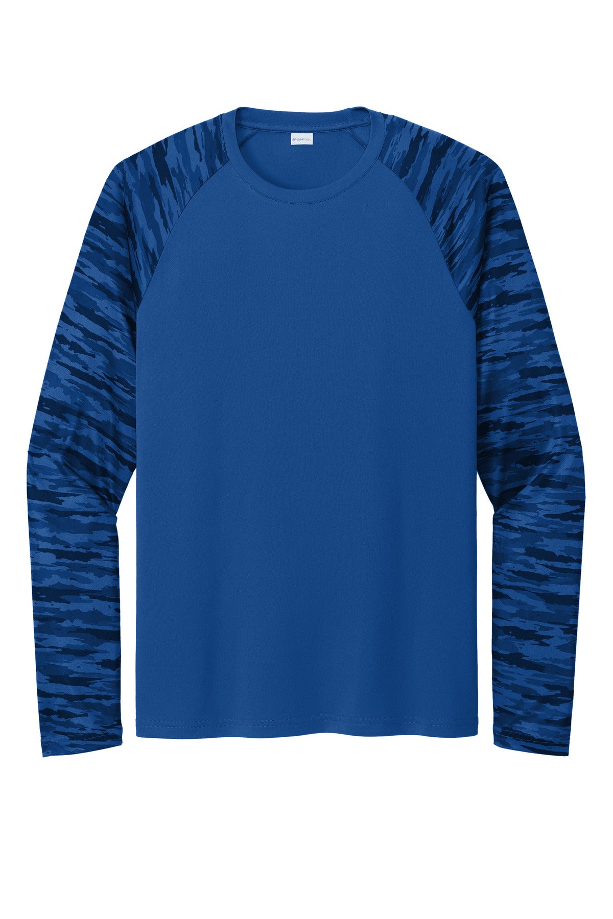 Sport-Tek Drift Camo Colorblock Long Sleeve Tee - True Royal