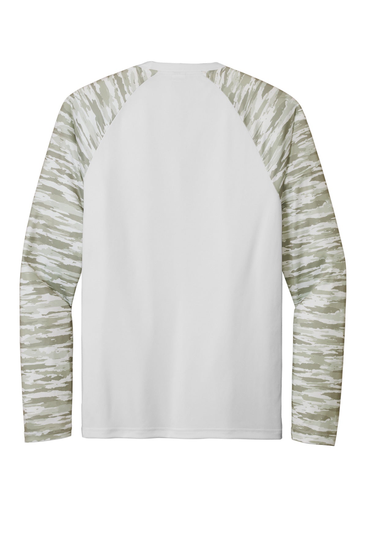 Sport-Tek Drift Camo Colorblock Long Sleeve Tee - White
