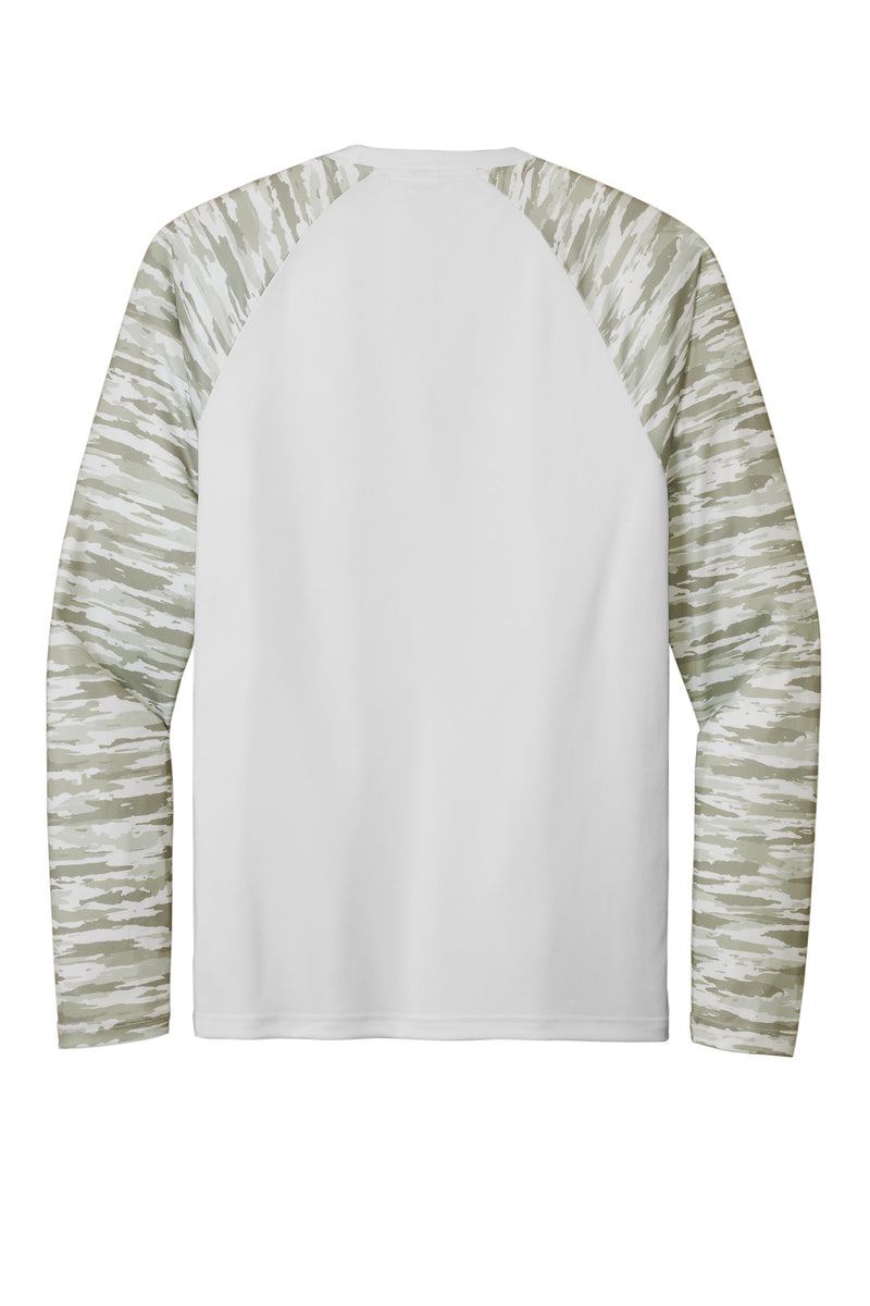Sport-Tek Drift Camo Colorblock Long Sleeve Tee - White
