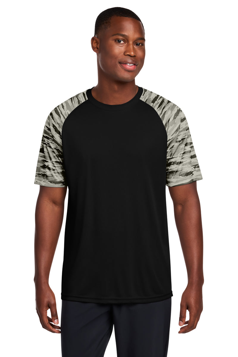 Sport-Tek Drift Camo Colorblock Tee - Black