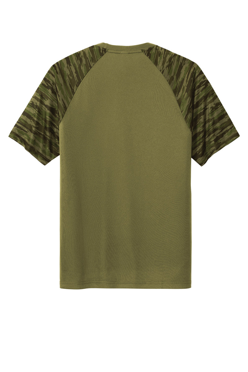 Sport-Tek Drift Camo Colorblock Tee - Olive Drab Green