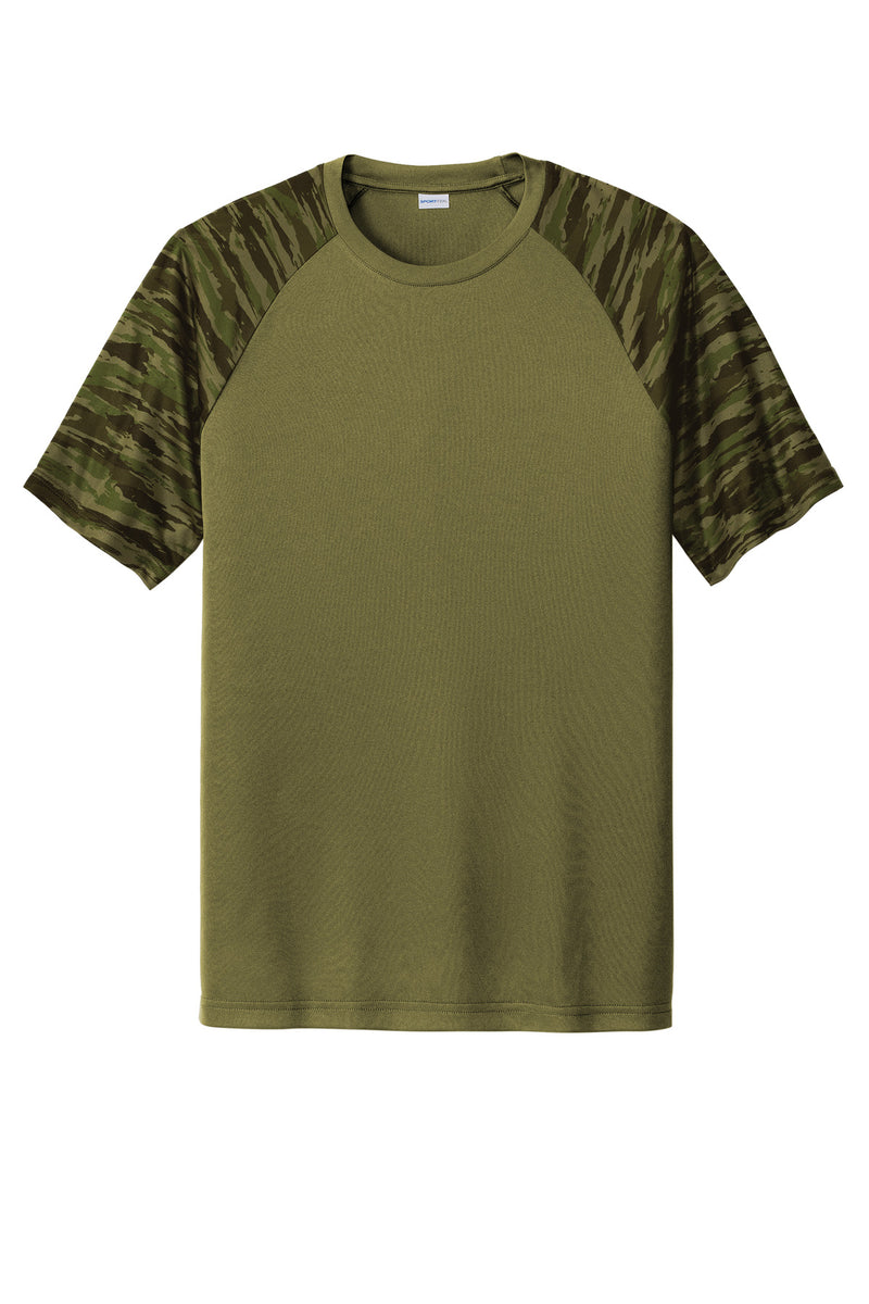 Sport-Tek Drift Camo Colorblock Tee - Olive Drab Green