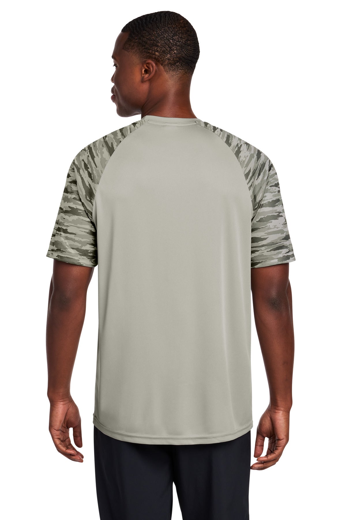 Sport-Tek Drift Camo Colorblock Tee - Silver