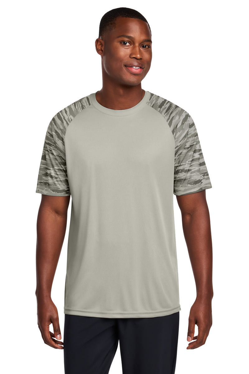 Sport-Tek Drift Camo Colorblock Tee - Silver