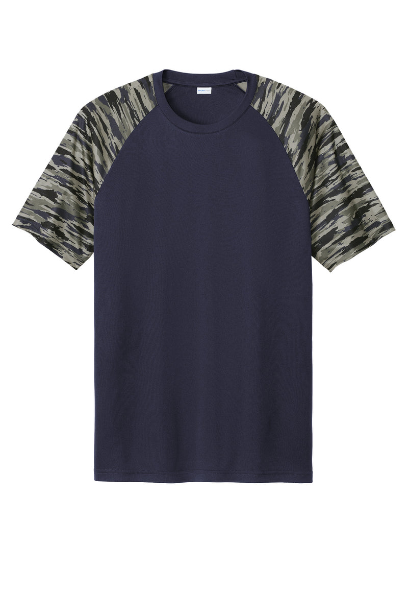Sport-Tek Drift Camo Colorblock Tee - True Navy