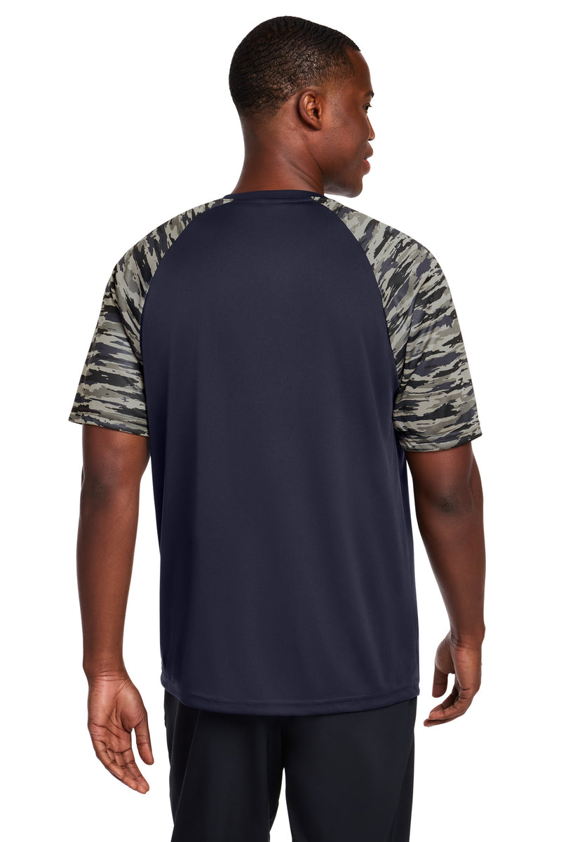 Sport-Tek Drift Camo Colorblock Tee - True Navy