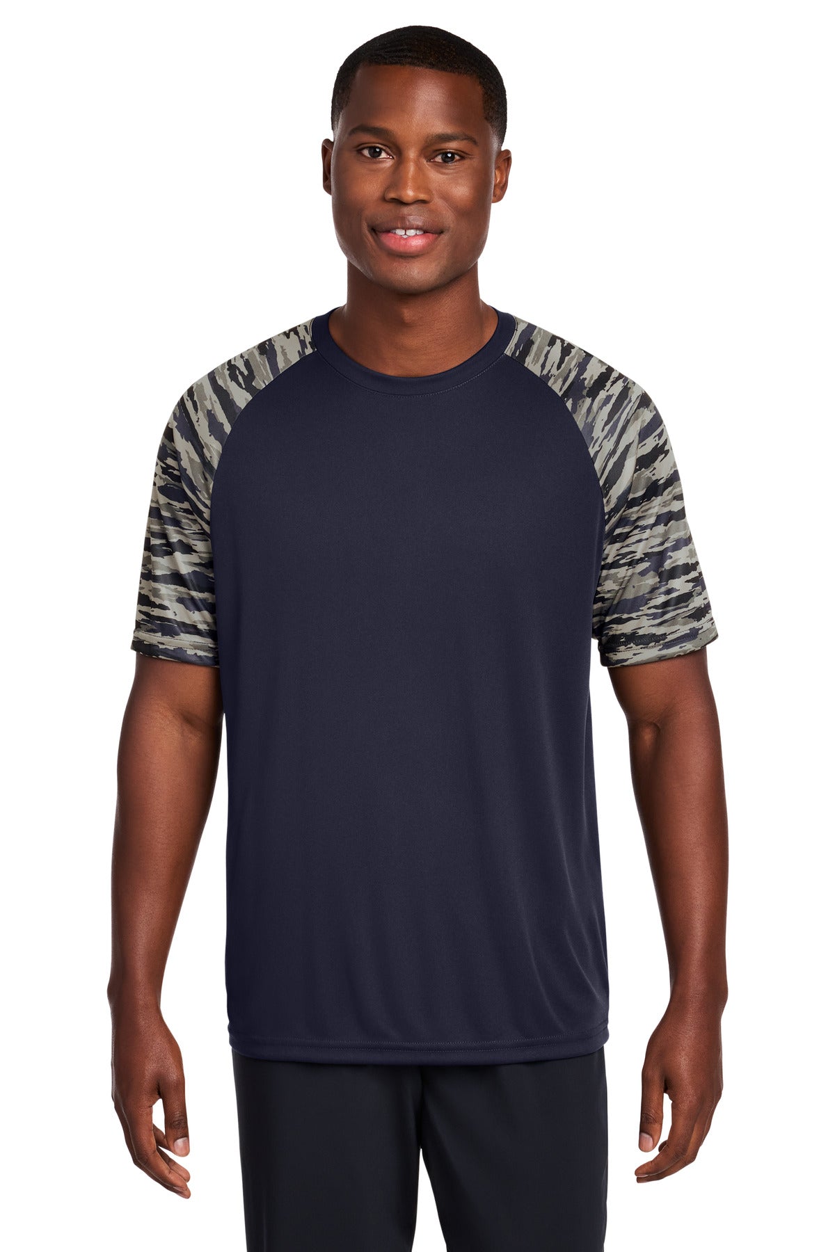 Sport-Tek Drift Camo Colorblock Tee - True Navy