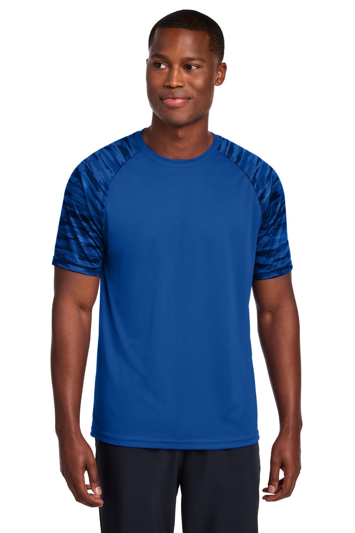 Sport-Tek Drift Camo Colorblock Tee - True Royal