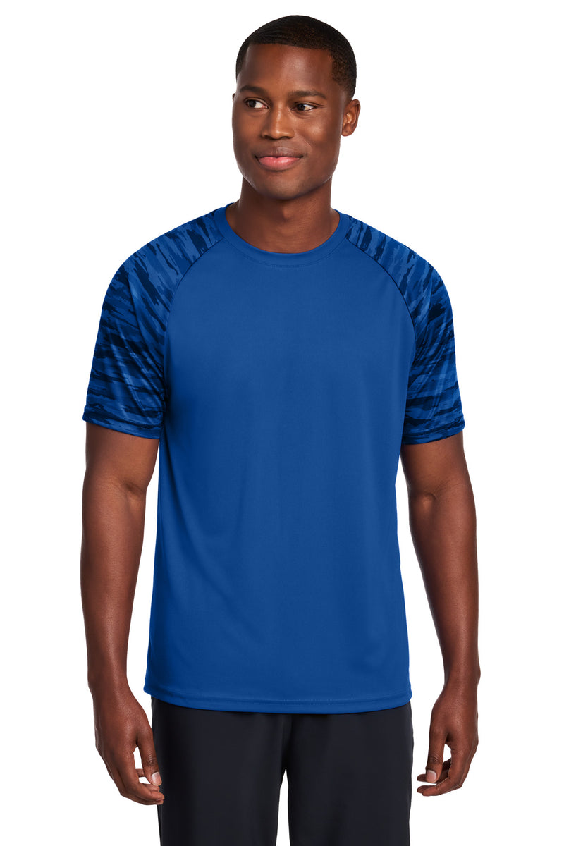 Sport-Tek Drift Camo Colorblock Tee - True Royal