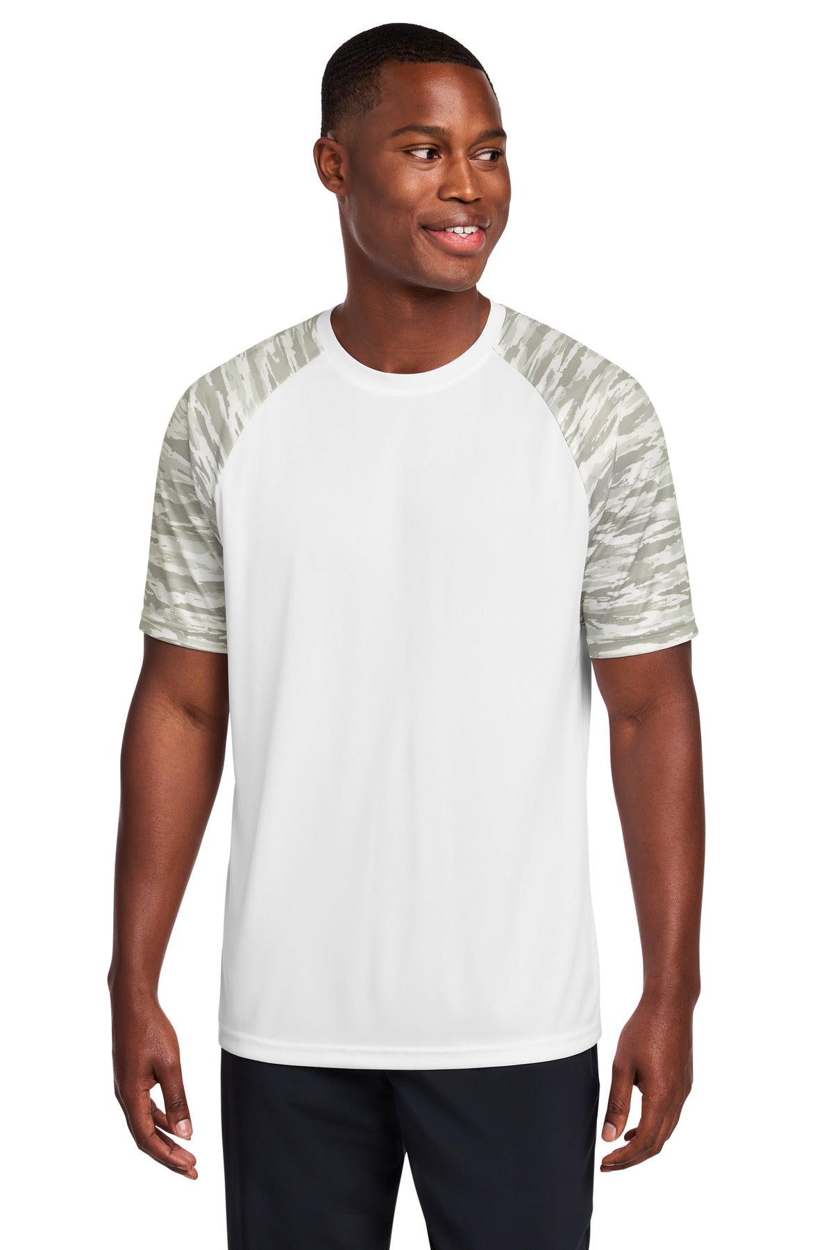Sport-Tek Drift Camo Colorblock Tee - White