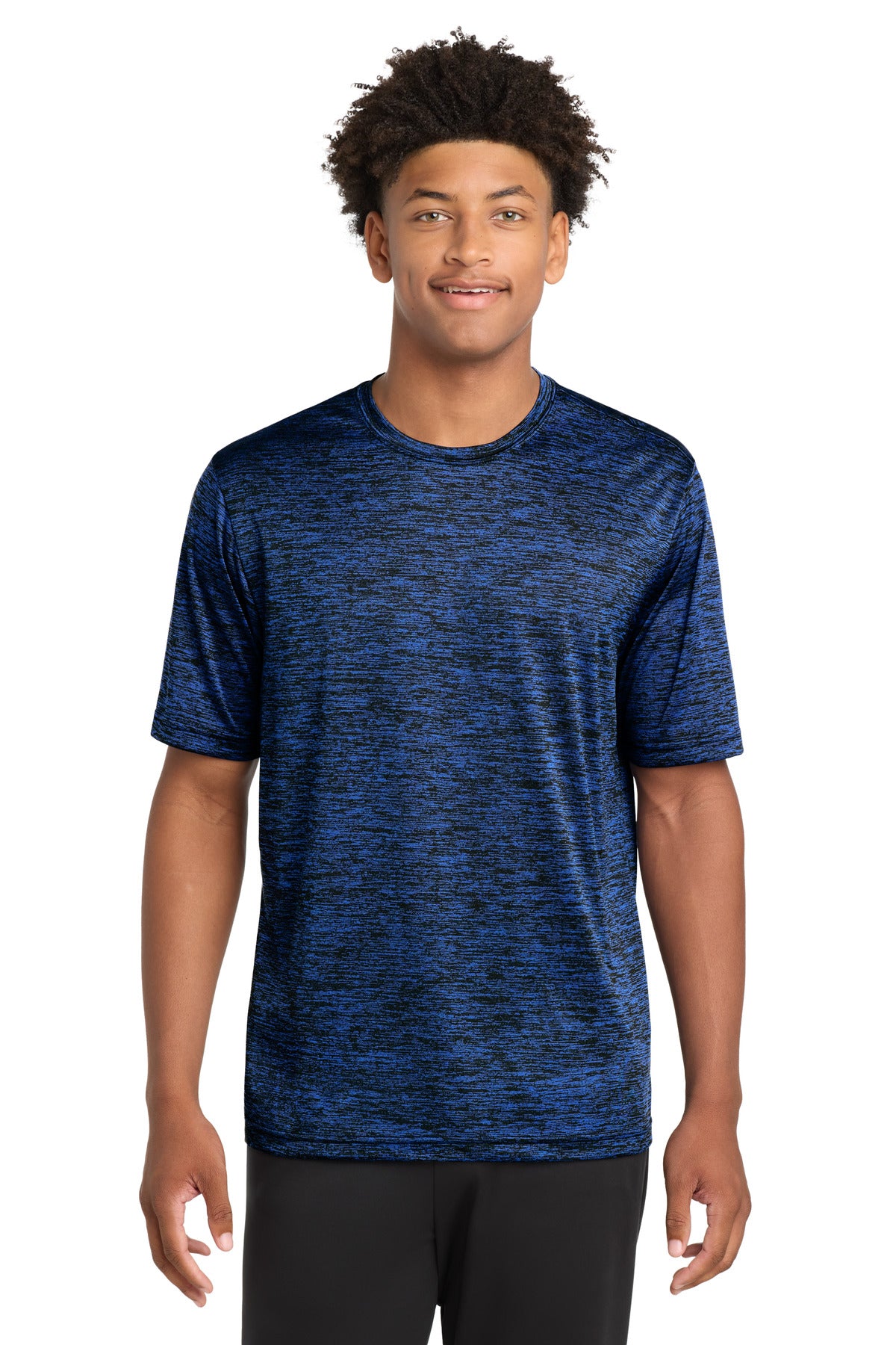 Sport-Tek PosiCharge Electric Heather Tee - Dark Royal-Black Electric