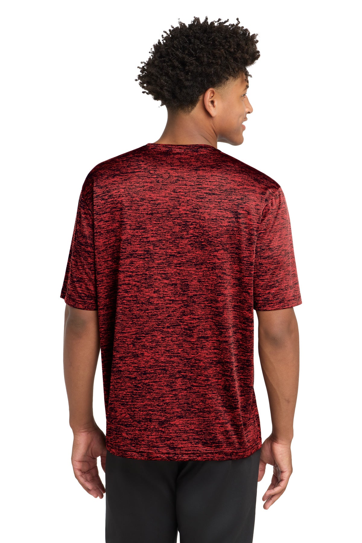 Sport-Tek PosiCharge Electric Heather Tee - Deep Red-Black Electric
