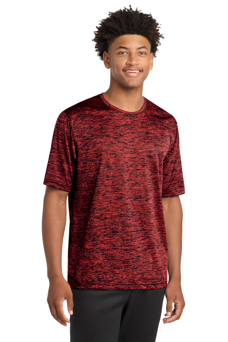 Sport-Tek PosiCharge Electric Heather Tee - Deep Red-Black Electric