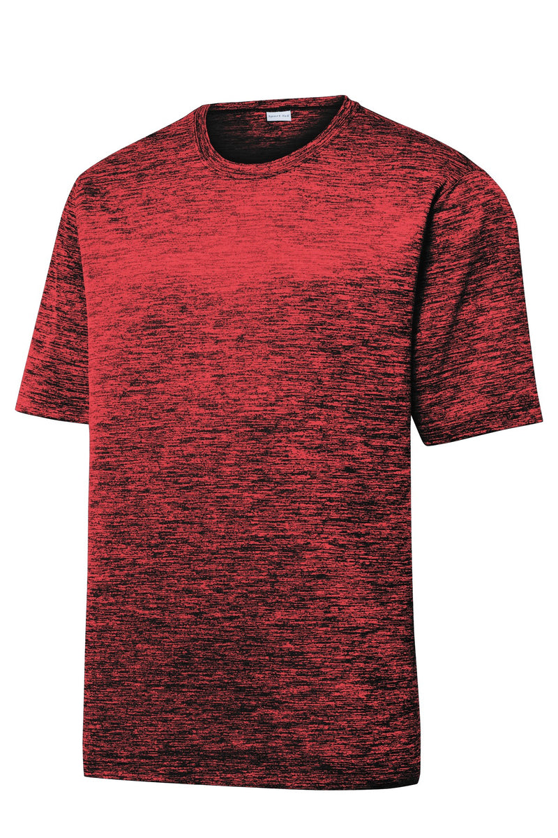 Sport-Tek PosiCharge Electric Heather Tee - Deep Red-Black Electric