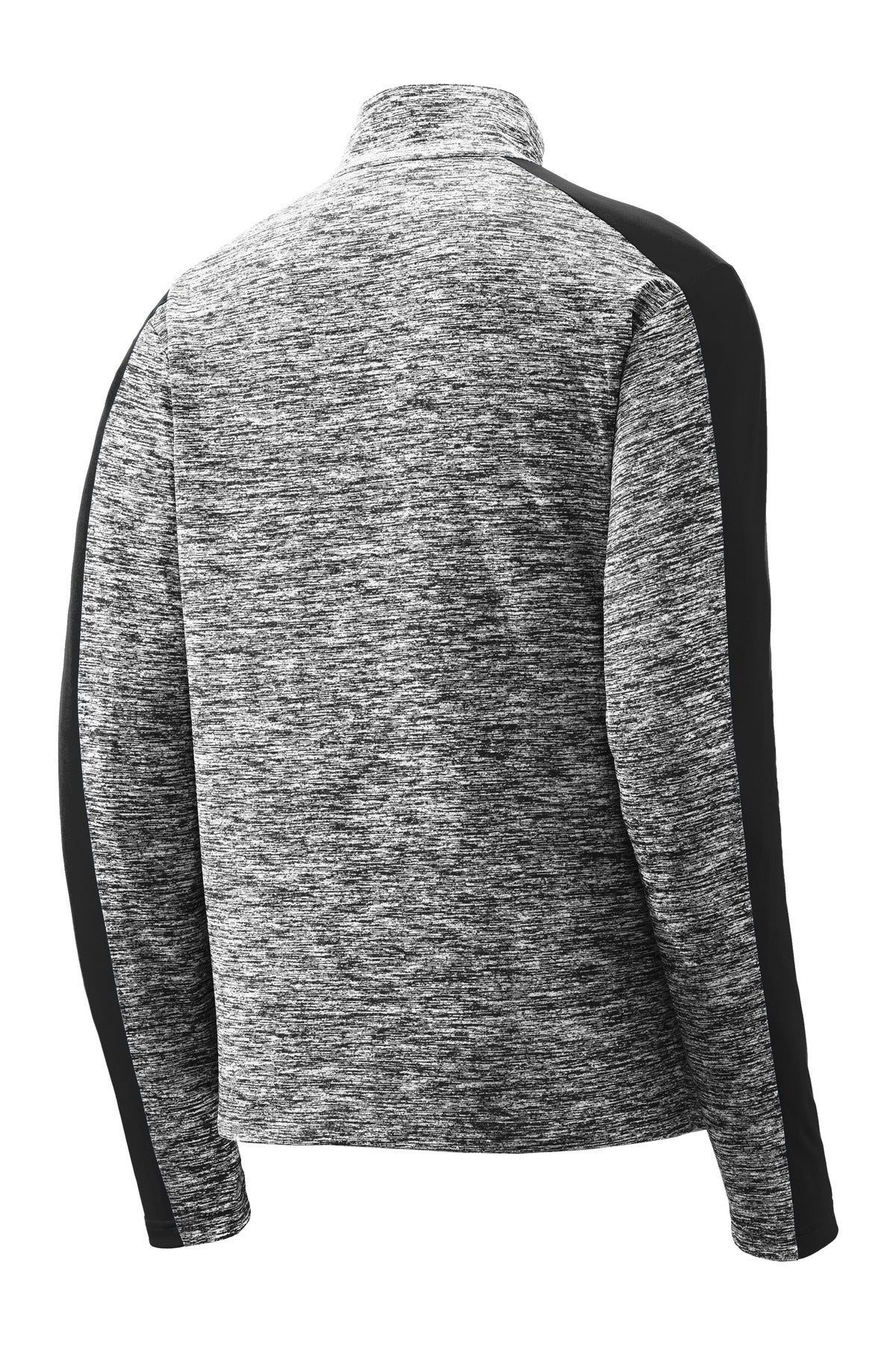 Sport-Tek PosiCharge Electric Heather Colorblock 1/4-Zip Pullover - Black Electric/ Black
