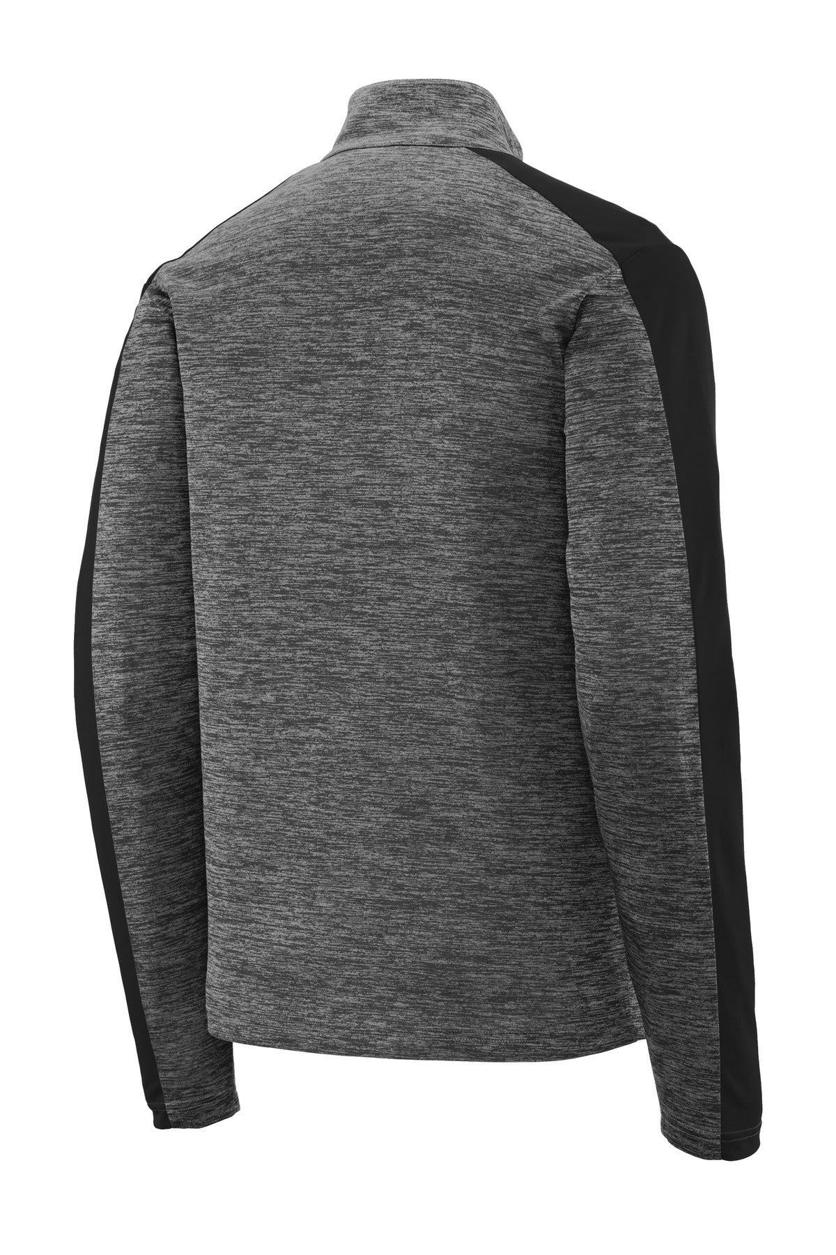 Sport-Tek PosiCharge Electric Heather Colorblock 1/4-Zip Pullover - Grey-Black Electric/ Black