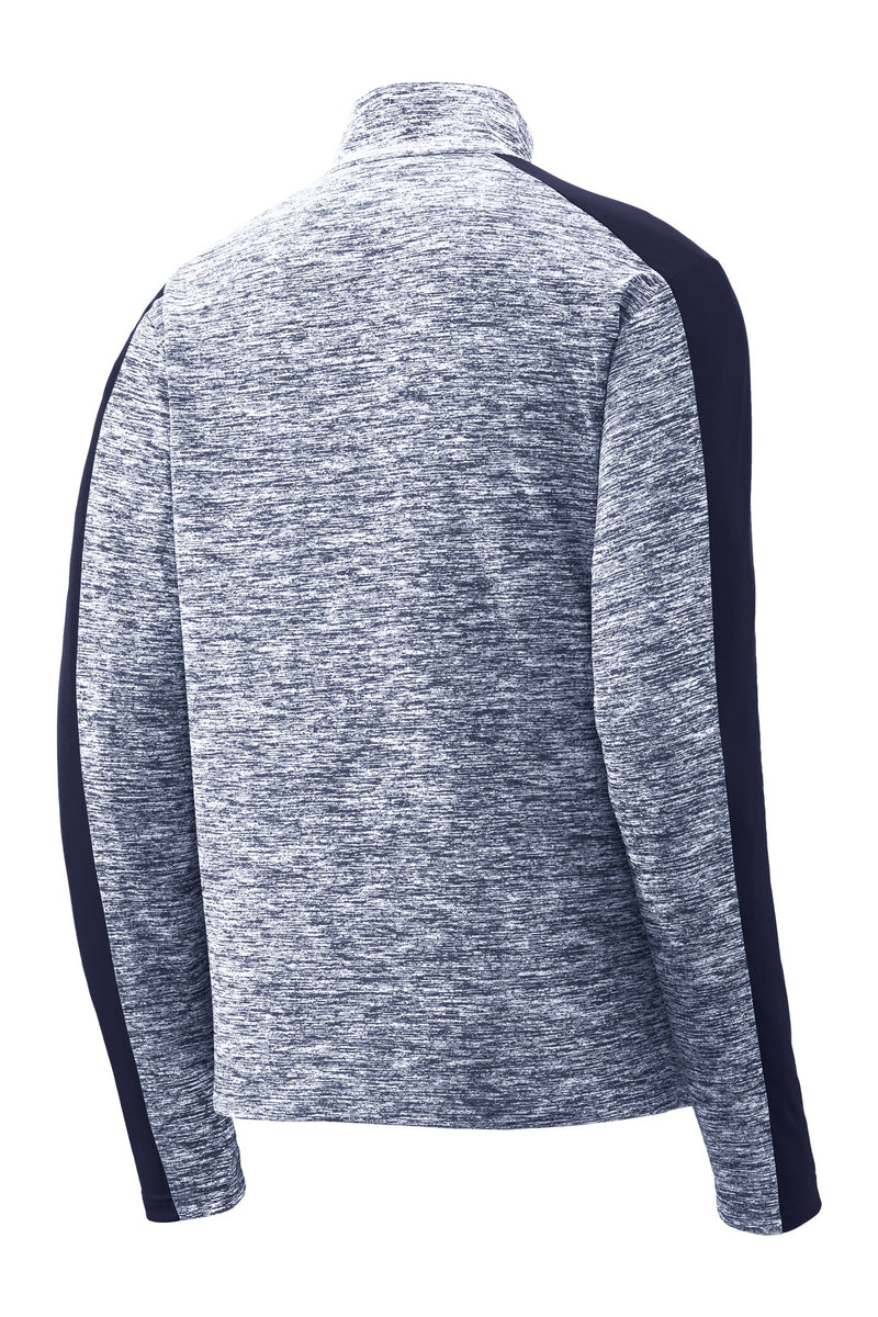 Sport-Tek PosiCharge Electric Heather Colorblock 1/4-Zip Pullover - True Navy Electric/ True Navy