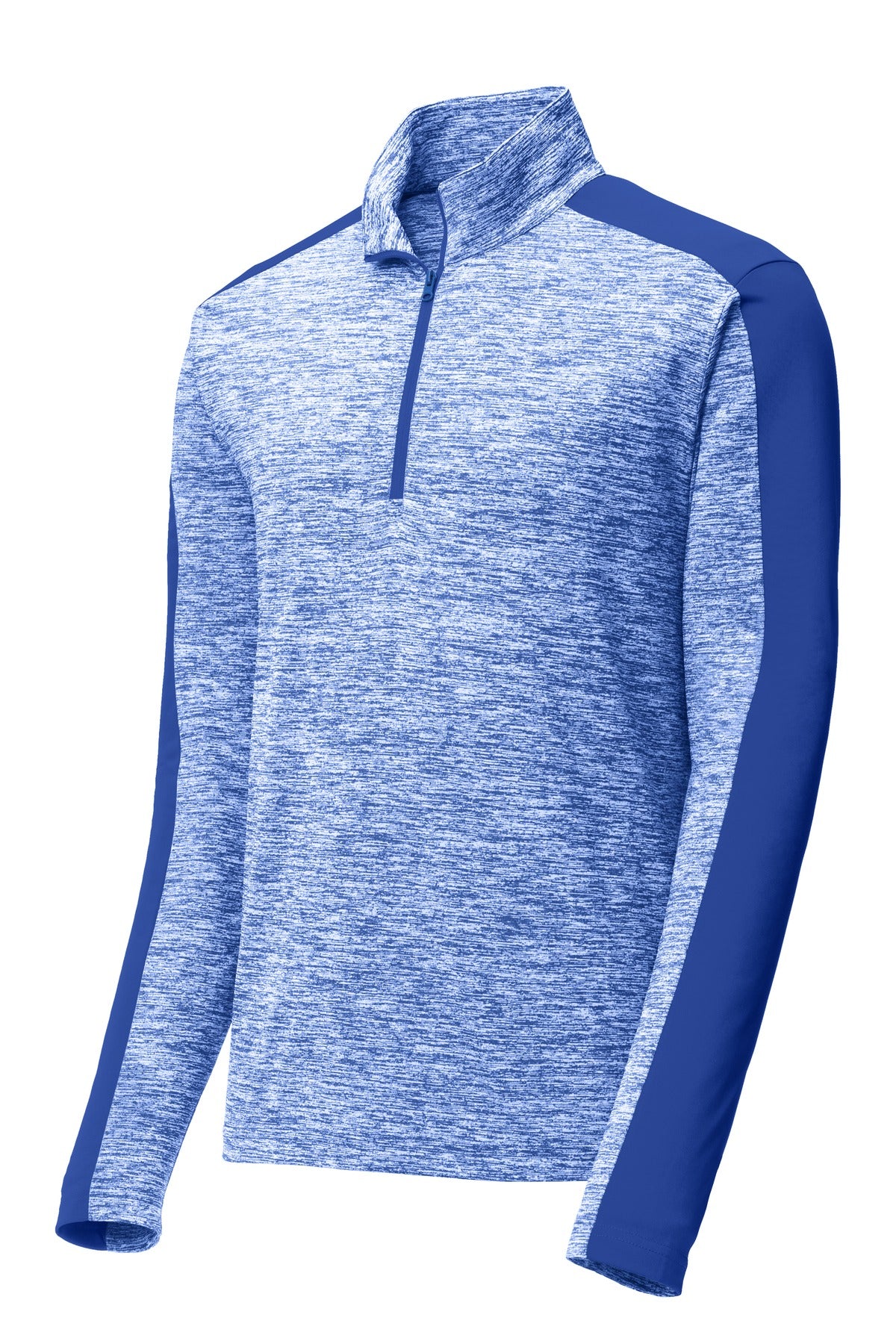 Sport-Tek PosiCharge Electric Heather Colorblock 1/4-Zip Pullover - True Royal Electric/ True Royal