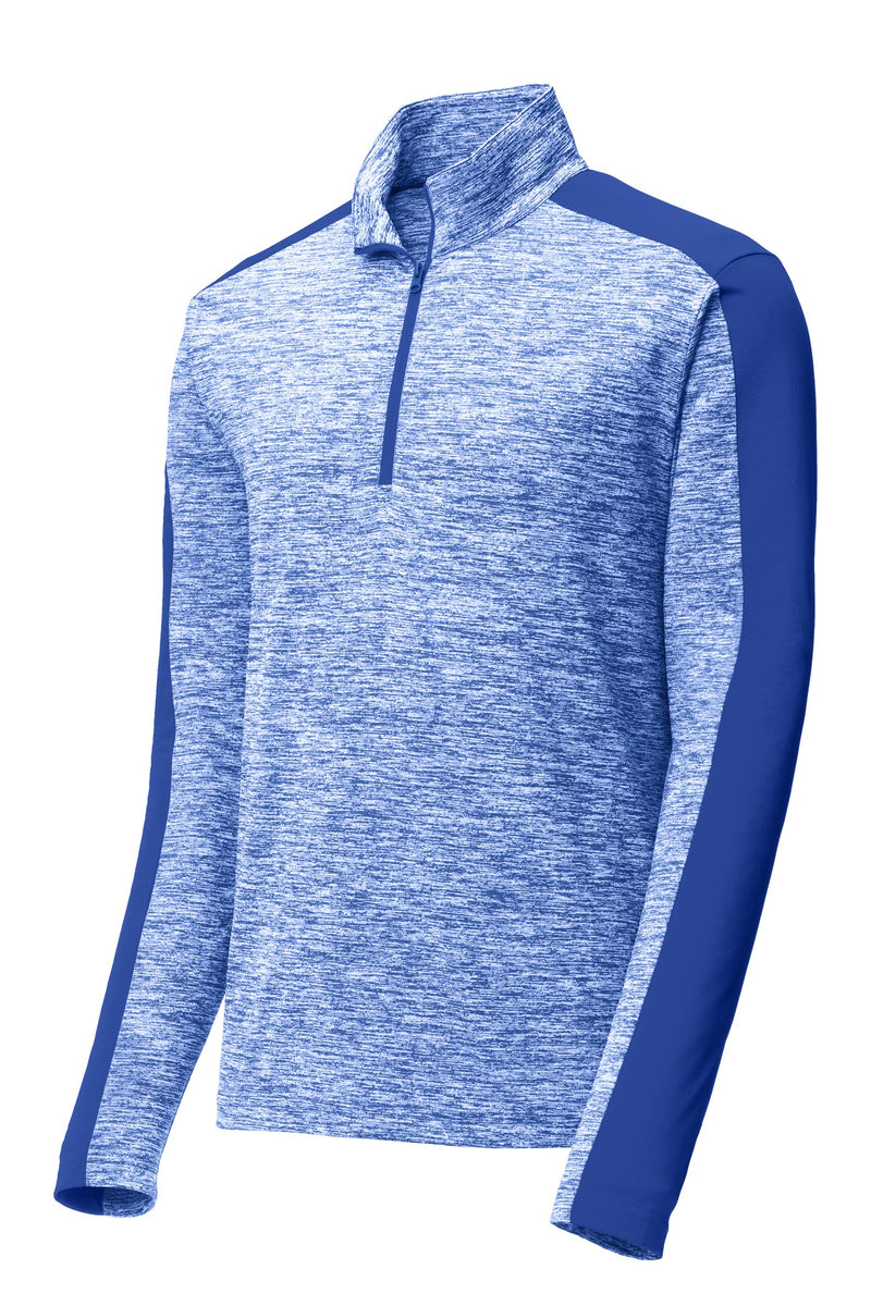 Sport-Tek PosiCharge Electric Heather Colorblock 1/4-Zip Pullover - True Royal Electric/ True Royal