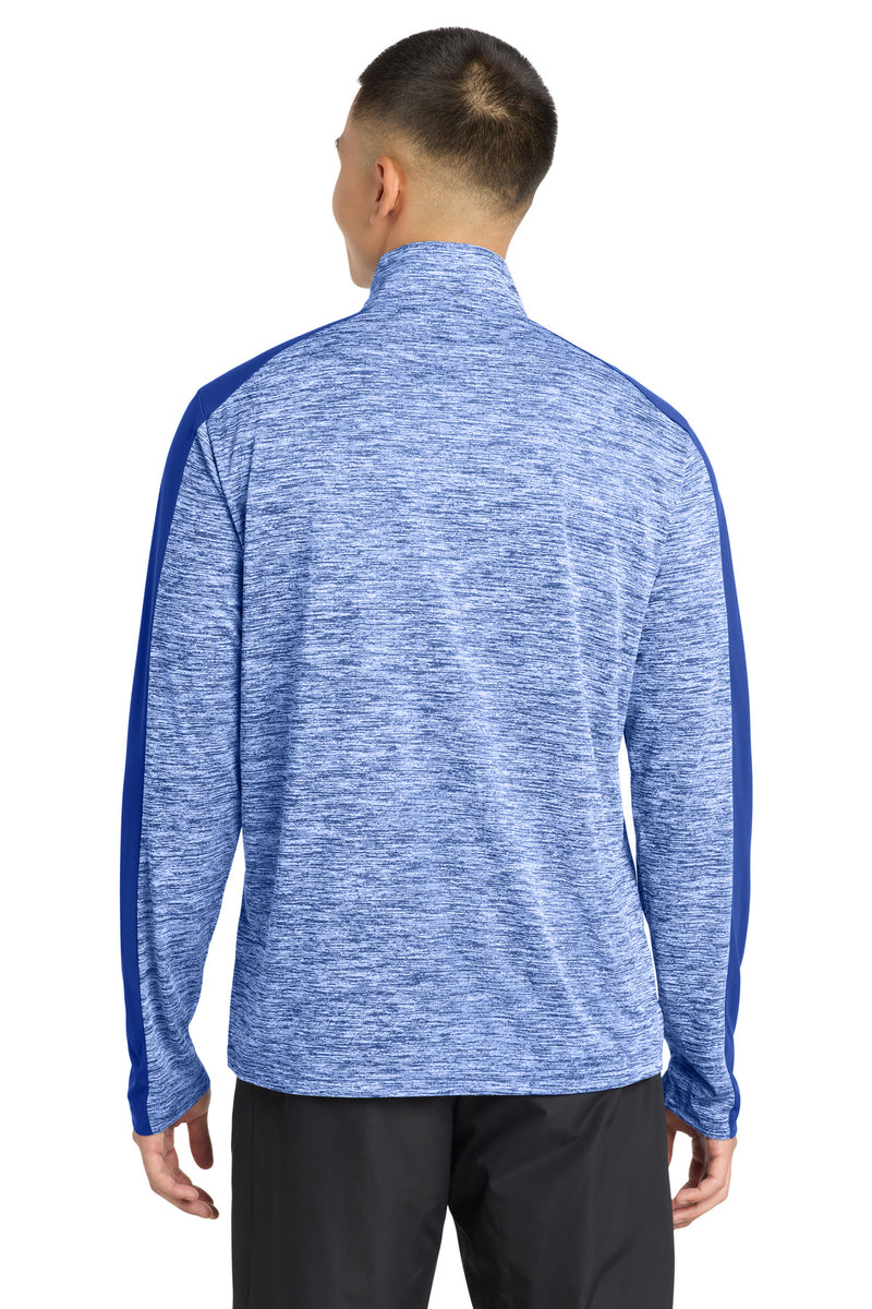 Sport-Tek PosiCharge Electric Heather Colorblock 1/4-Zip Pullover - True Royal Electric/ True Royal