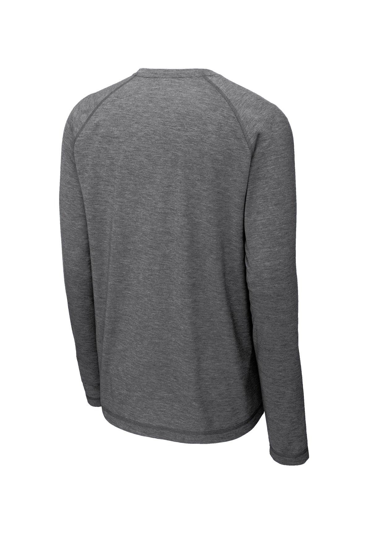 Sport-Tek  PosiCharge  Long Sleeve Tri-Blend Wicking Raglan Tee - Dark Grey Heather