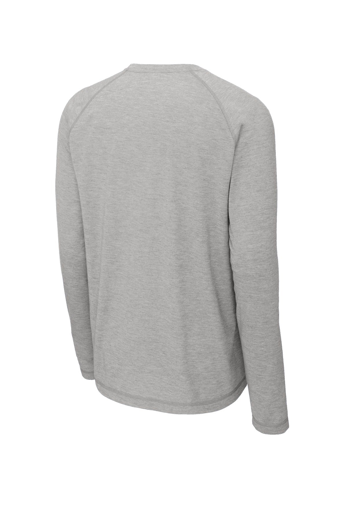 Sport-Tek  PosiCharge  Long Sleeve Tri-Blend Wicking Raglan Tee - Light Grey Heather