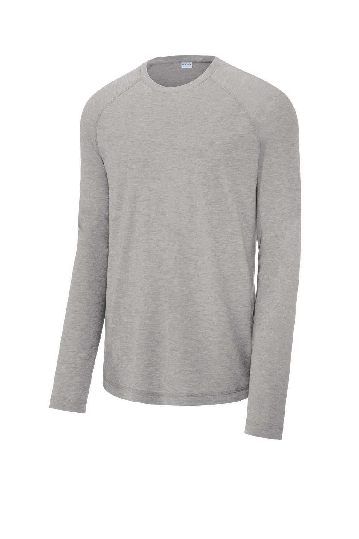 Sport-Tek  PosiCharge  Long Sleeve Tri-Blend Wicking Raglan Tee - Light Grey Heather