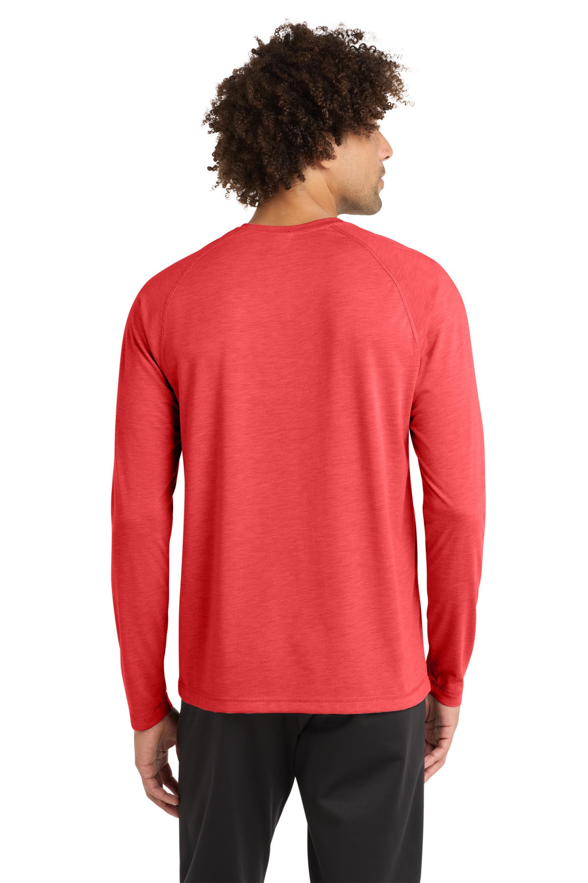 Sport-Tek  PosiCharge  Long Sleeve Tri-Blend Wicking Raglan Tee - True Red Heather
