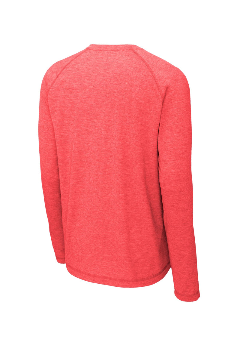 Sport-Tek  PosiCharge  Long Sleeve Tri-Blend Wicking Raglan Tee - True Red Heather
