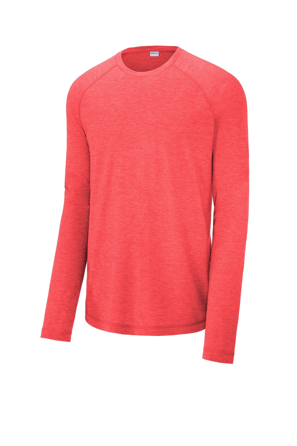 Sport-Tek  PosiCharge  Long Sleeve Tri-Blend Wicking Raglan Tee - True Red Heather