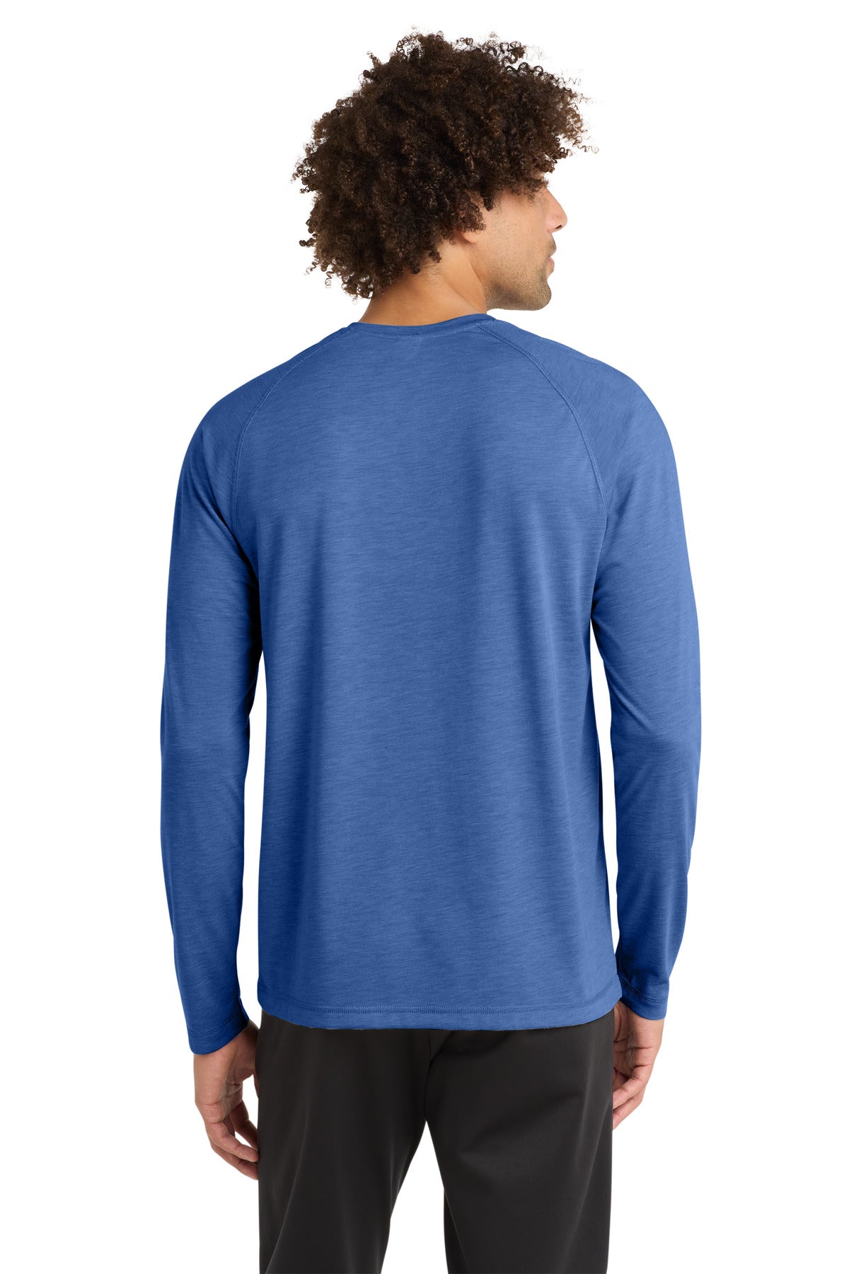 Sport-Tek  PosiCharge  Long Sleeve Tri-Blend Wicking Raglan Tee - True Royal Heather