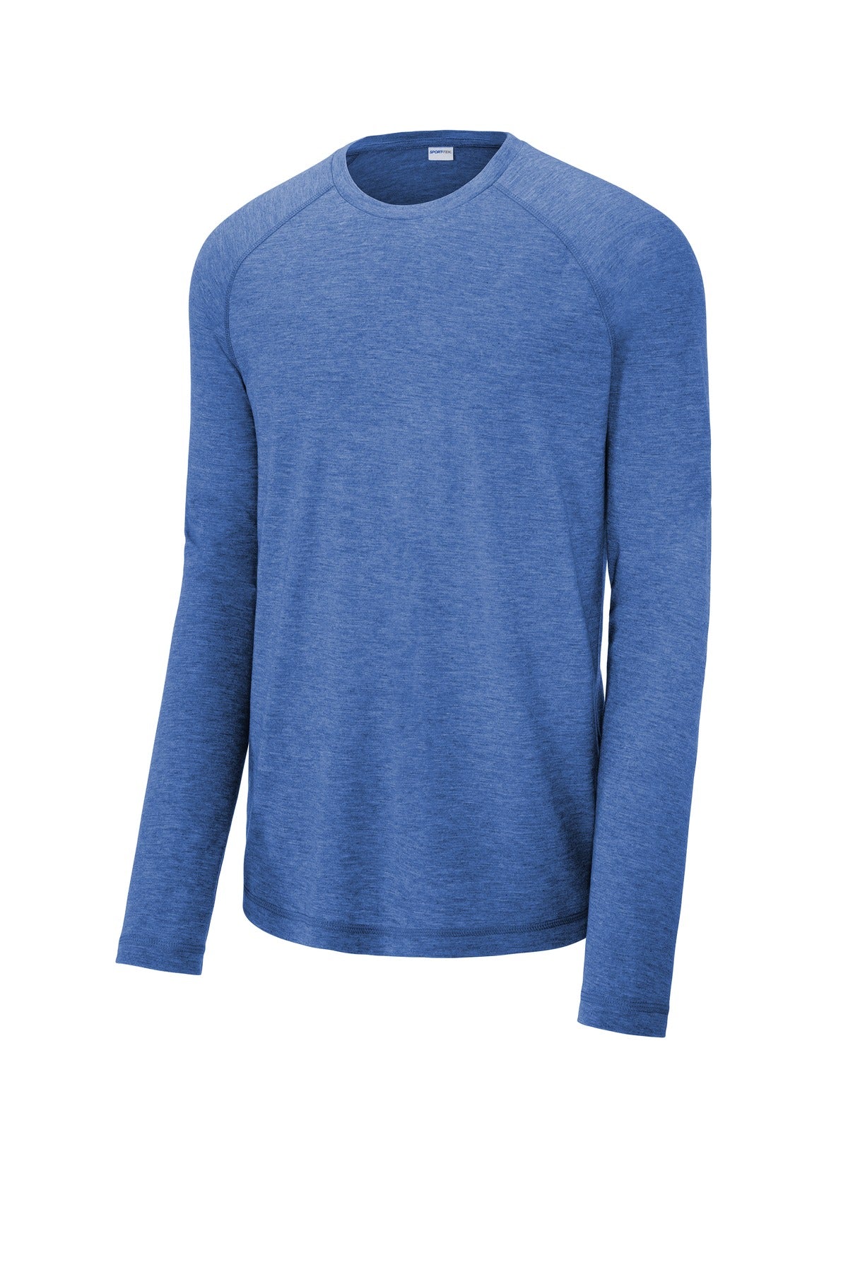 Sport-Tek  PosiCharge  Long Sleeve Tri-Blend Wicking Raglan Tee - True Royal Heather