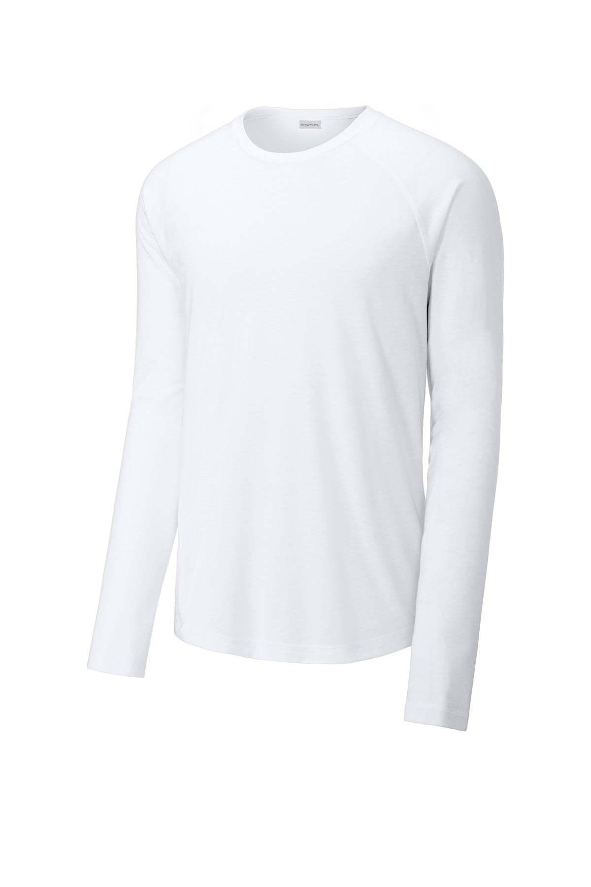 Sport-Tek  PosiCharge  Long Sleeve Tri-Blend Wicking Raglan Tee - White Triad Solid