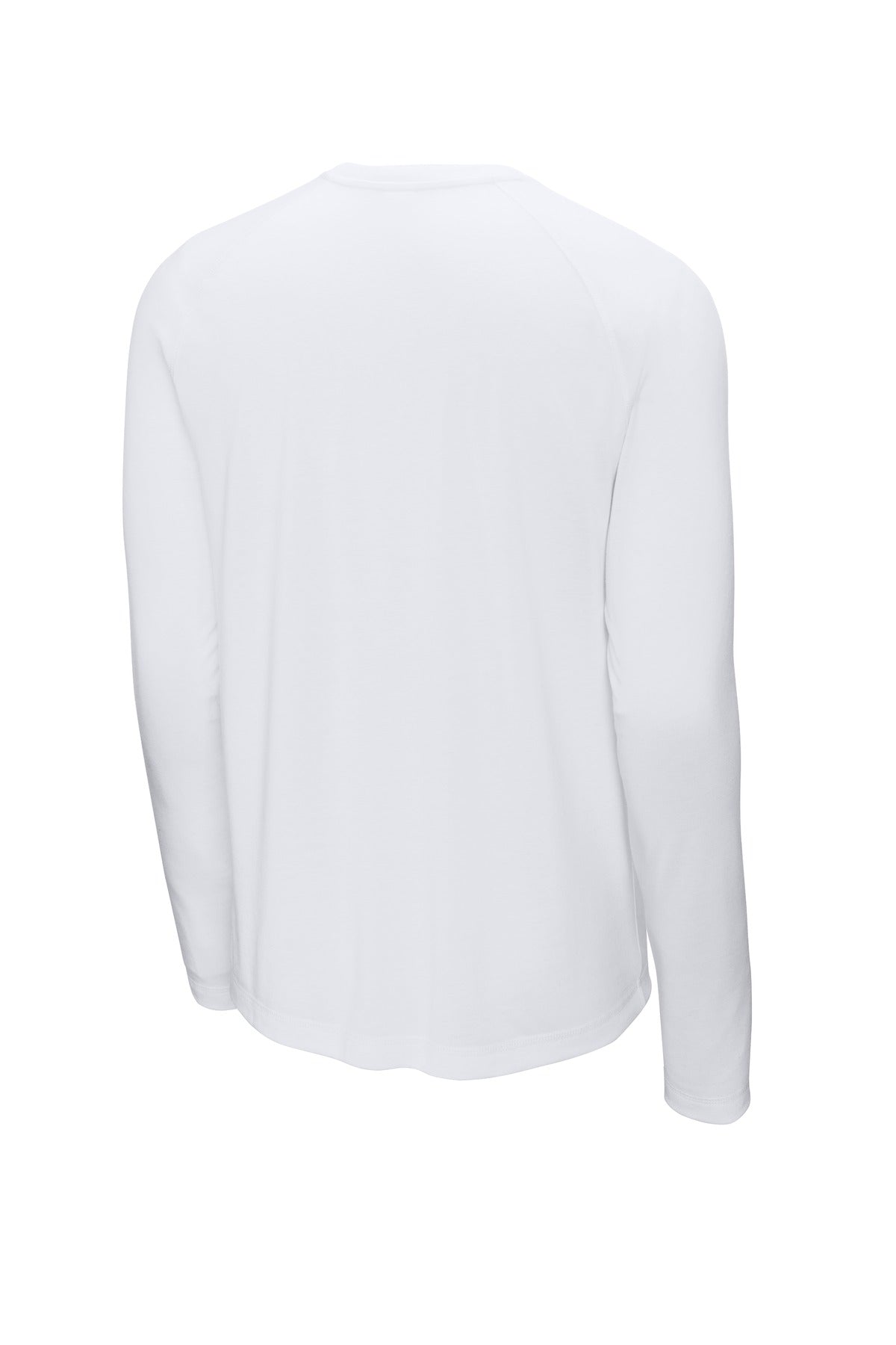 Sport-Tek  PosiCharge  Long Sleeve Tri-Blend Wicking Raglan Tee - White Triad Solid