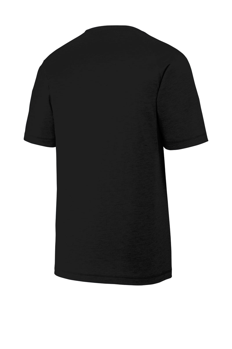 Sport-Tek  PosiCharge  Tri-Blend Wicking Raglan Tee - Black Triad Solid