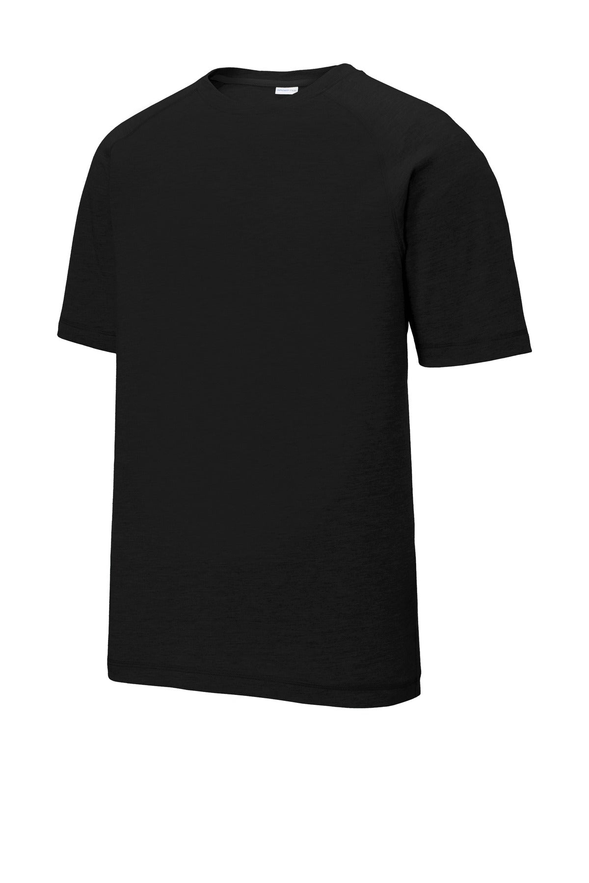 Sport-Tek  PosiCharge  Tri-Blend Wicking Raglan Tee - Black Triad Solid