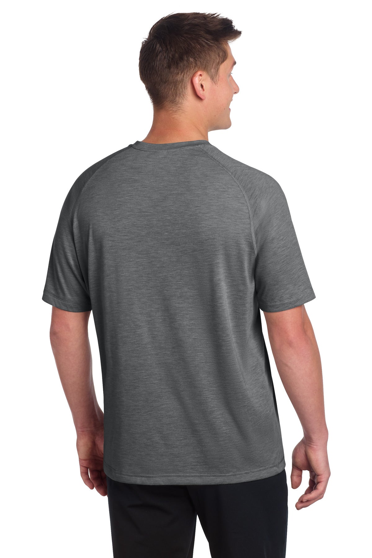 Sport-Tek  PosiCharge  Tri-Blend Wicking Raglan Tee - Dark Grey Heather