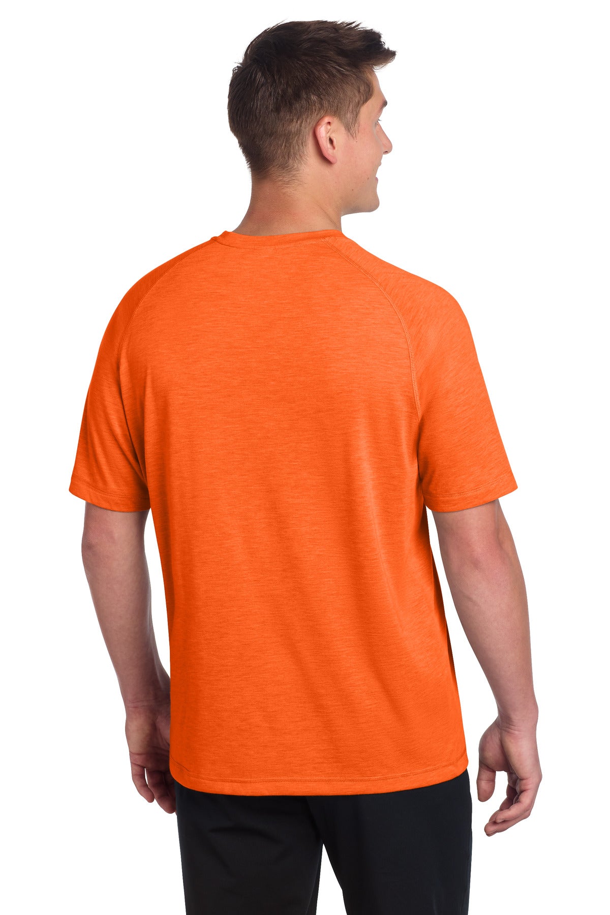 Sport-Tek  PosiCharge  Tri-Blend Wicking Raglan Tee - Deep Orange Heather